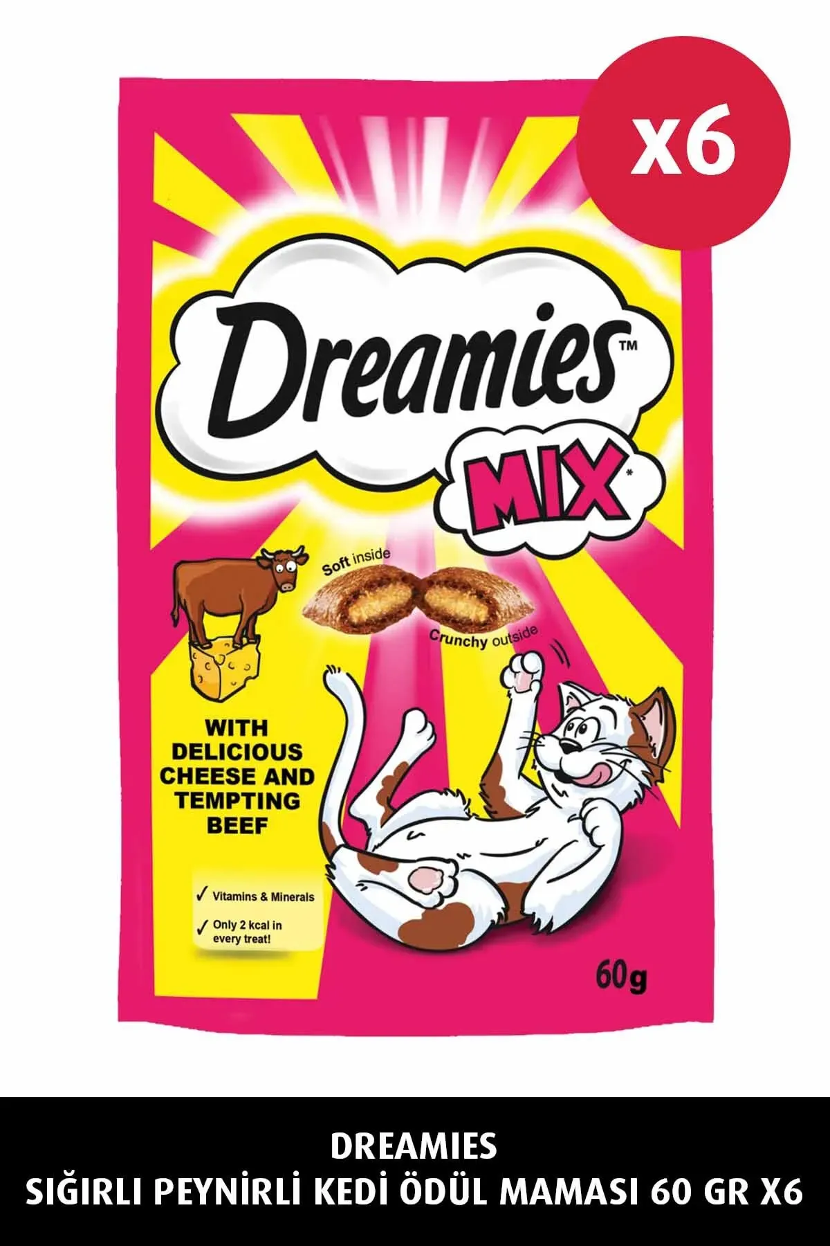 Dreamies Sığırlı ve Peynirli Kedi Ödül Maması 60gr*6