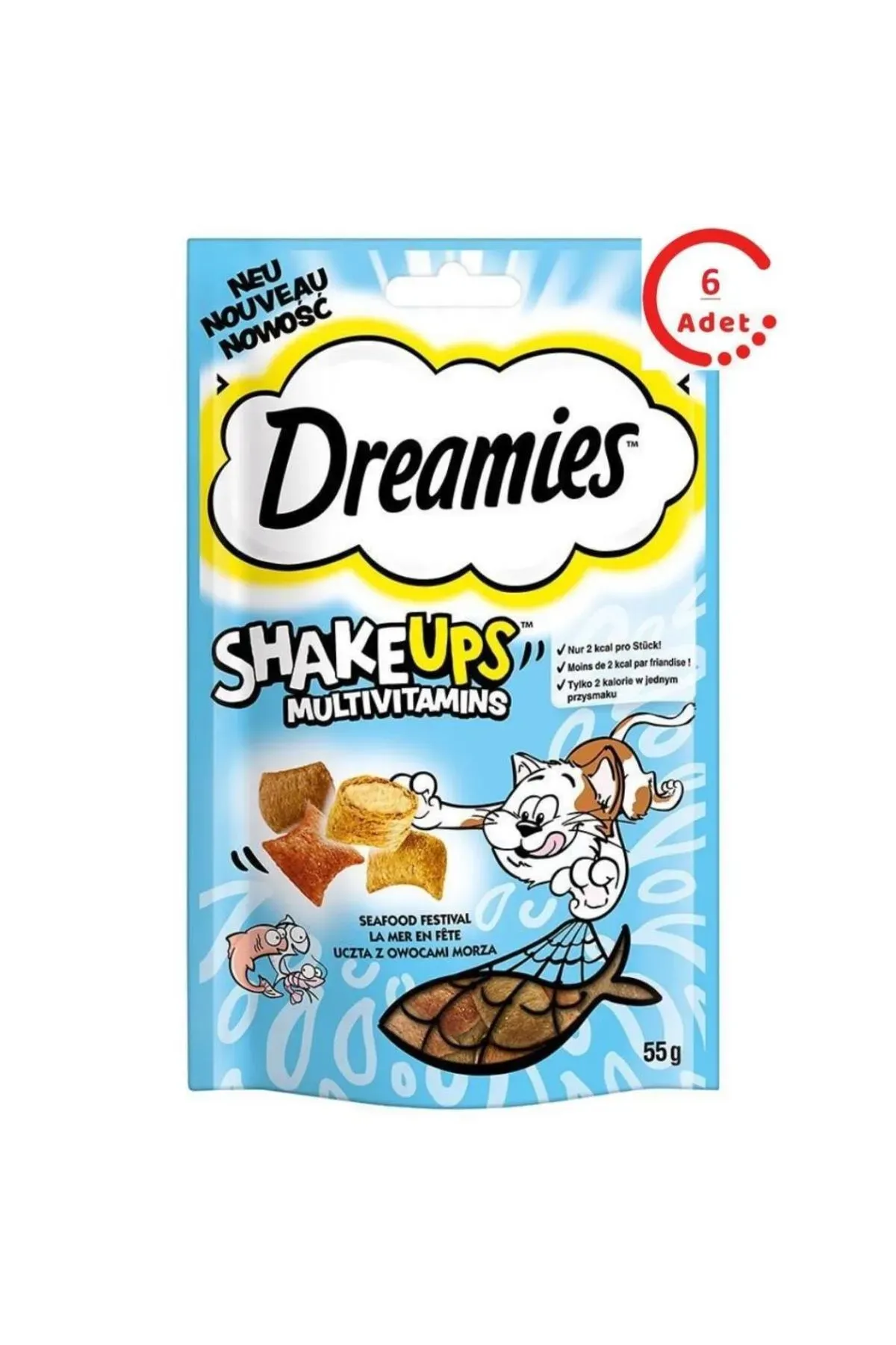 Dreamies Deniz ürünleri ShakeUps Seafood Celebr. 55g*6