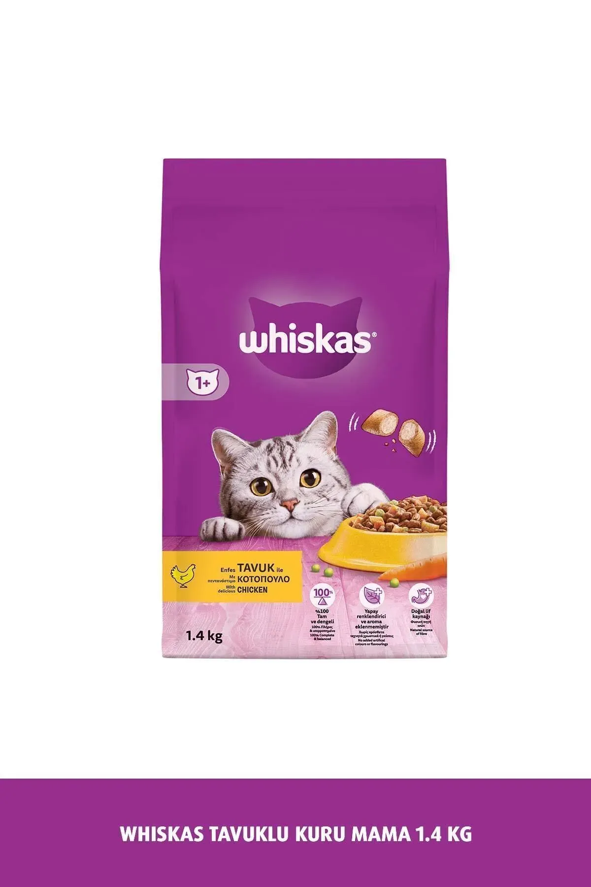 Whiskas Yetişkin Tavuklu Kedi Maması 1.4 Kg